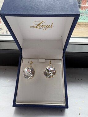 Large gold Swarovski earring